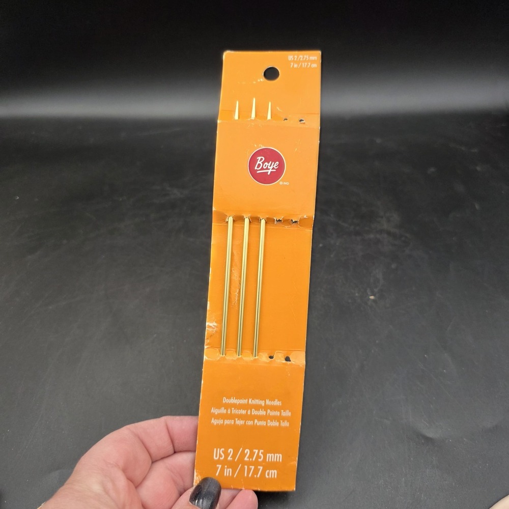 Boye 7" Doublepoint Knitting Needles Aluminum Size US‎ 2 (3 In Pack) BG1